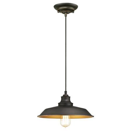 WESTINGHOUSE One-Light Indoor Pendant Iron Hill ORB, Metal Shade 6344700